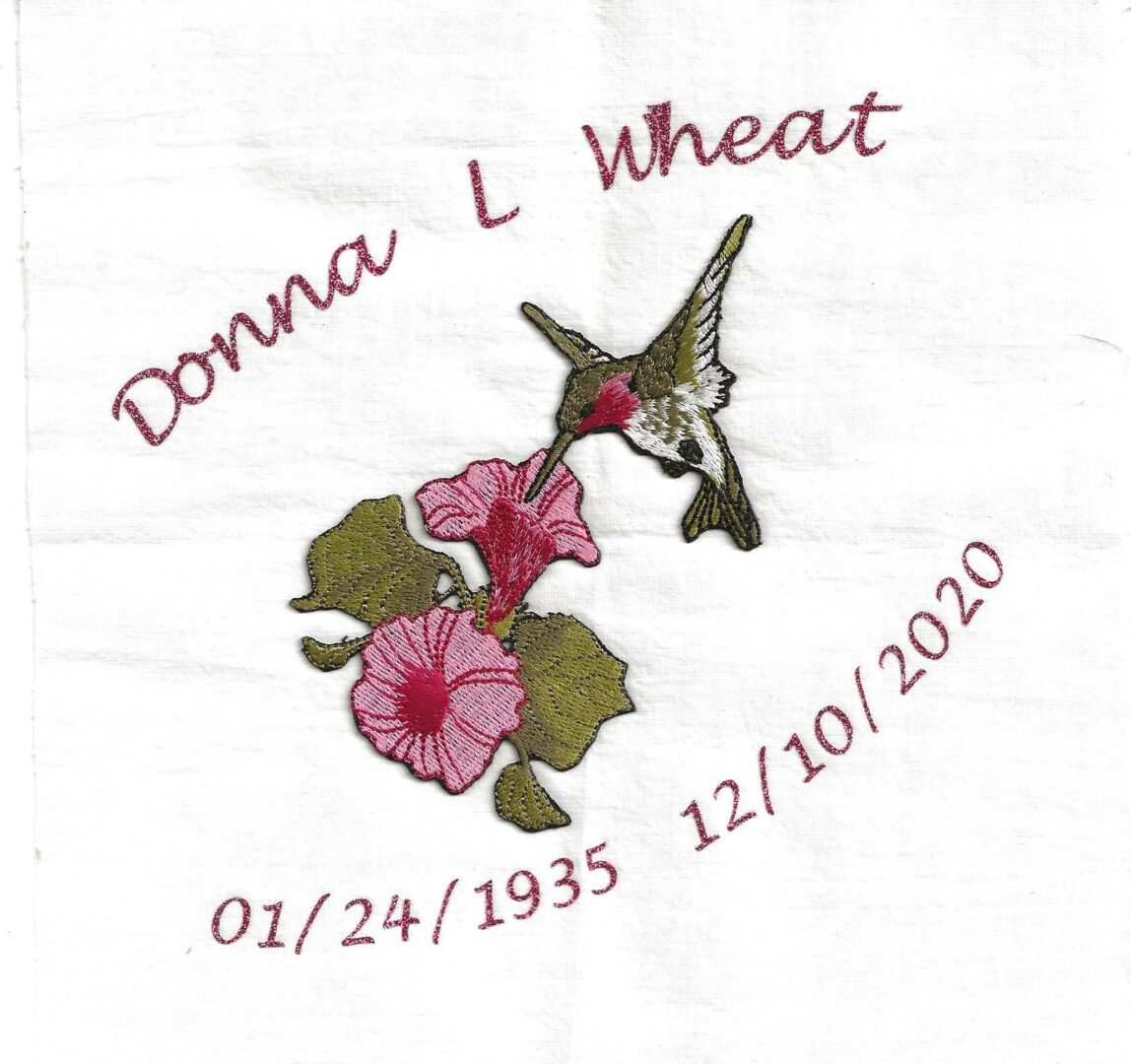 IN MEMORY OF DONNA L. WHEAT - 01/24/1935 - 12/10/2020