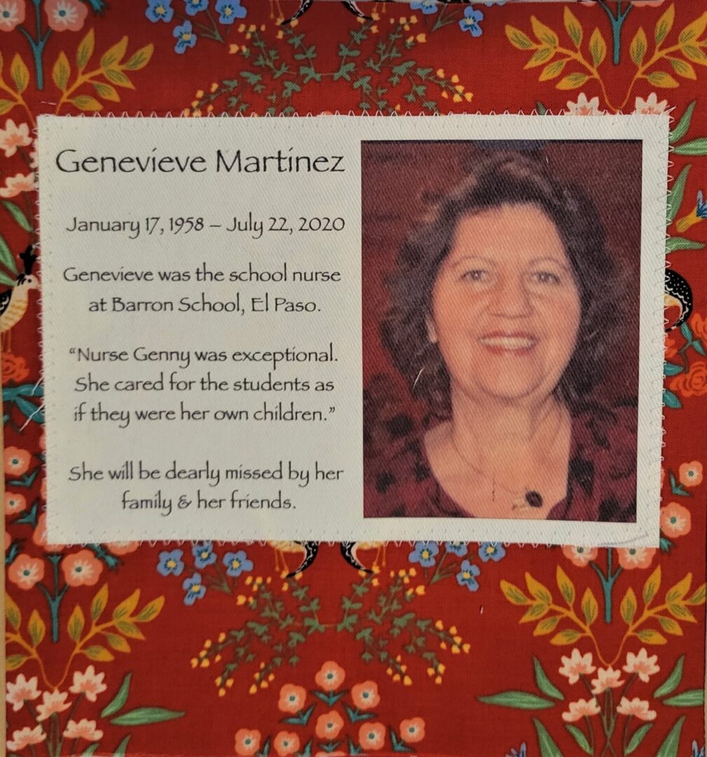 IN MEMORY OF GENEVIEVE MARTINEZ - JANUARY 17, 1958 – JULY 22, 2020