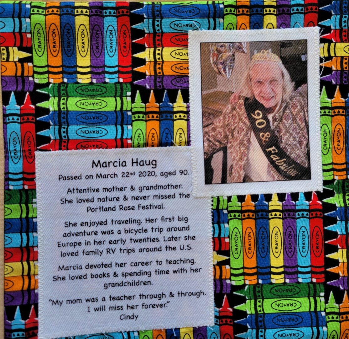 IN MEMORY OF MARCIA HAUG - MARCH 22, 2020