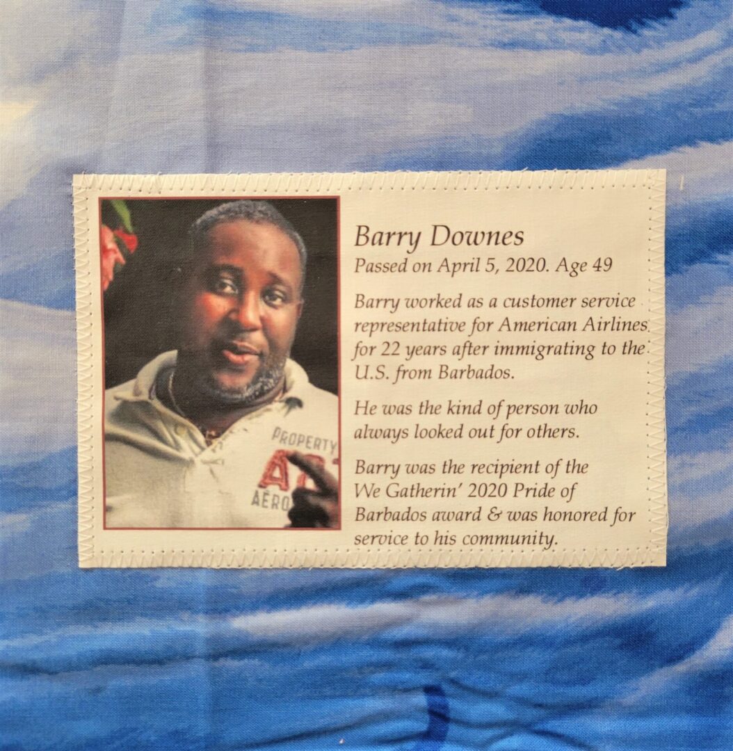 IN MEMORY OF BARRY DOWNES - APRIL 5, 2020