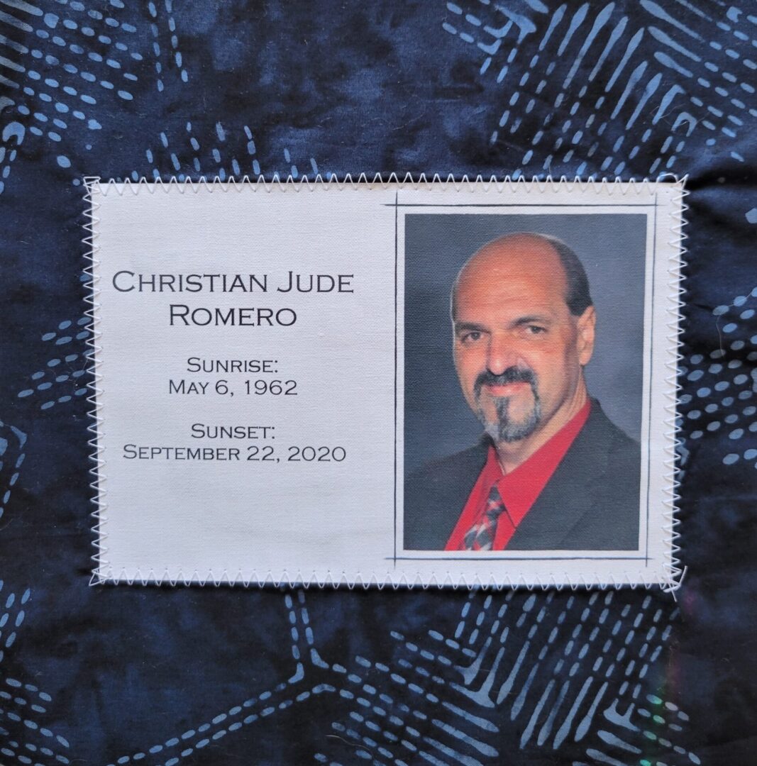 IN MEMORY OF CHRISTIAN JUDE ROMERO - MAY 6, 1962 - SEPTEMBER 22, 2020