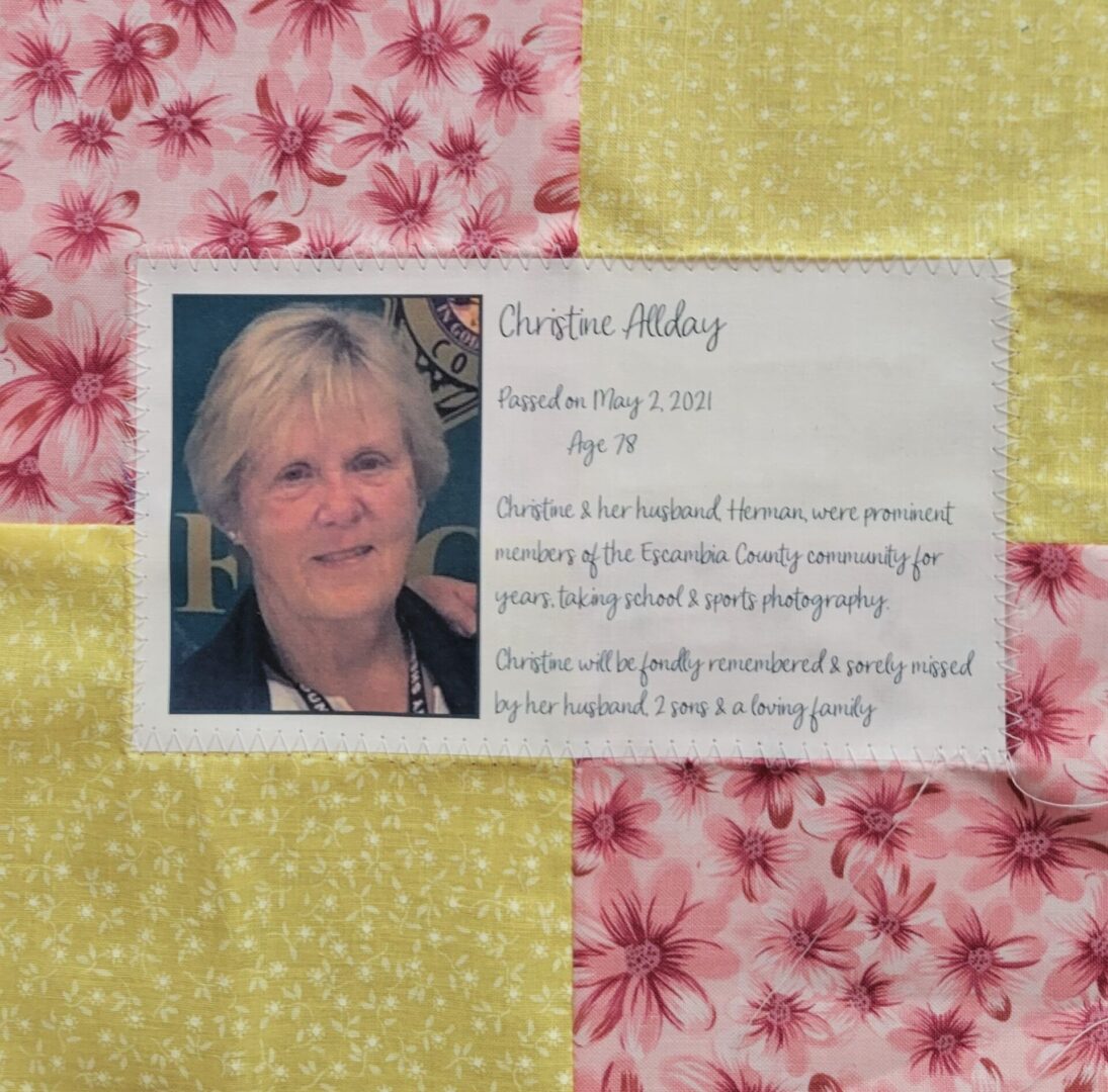 IN MEMORY OF CHRISTINE ALLDAY - MAY 2, 2021