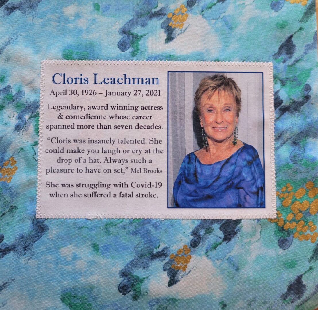 IN MEMORY OF CLORIS LEACHMAN - APRIL 30, 1926 - JANUARY 27, 2021