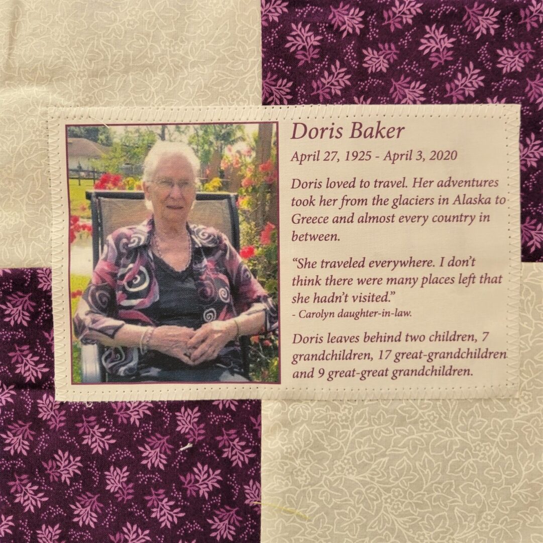 IN MEMORY OF DORIS BAKER - APRIL 3, 2020