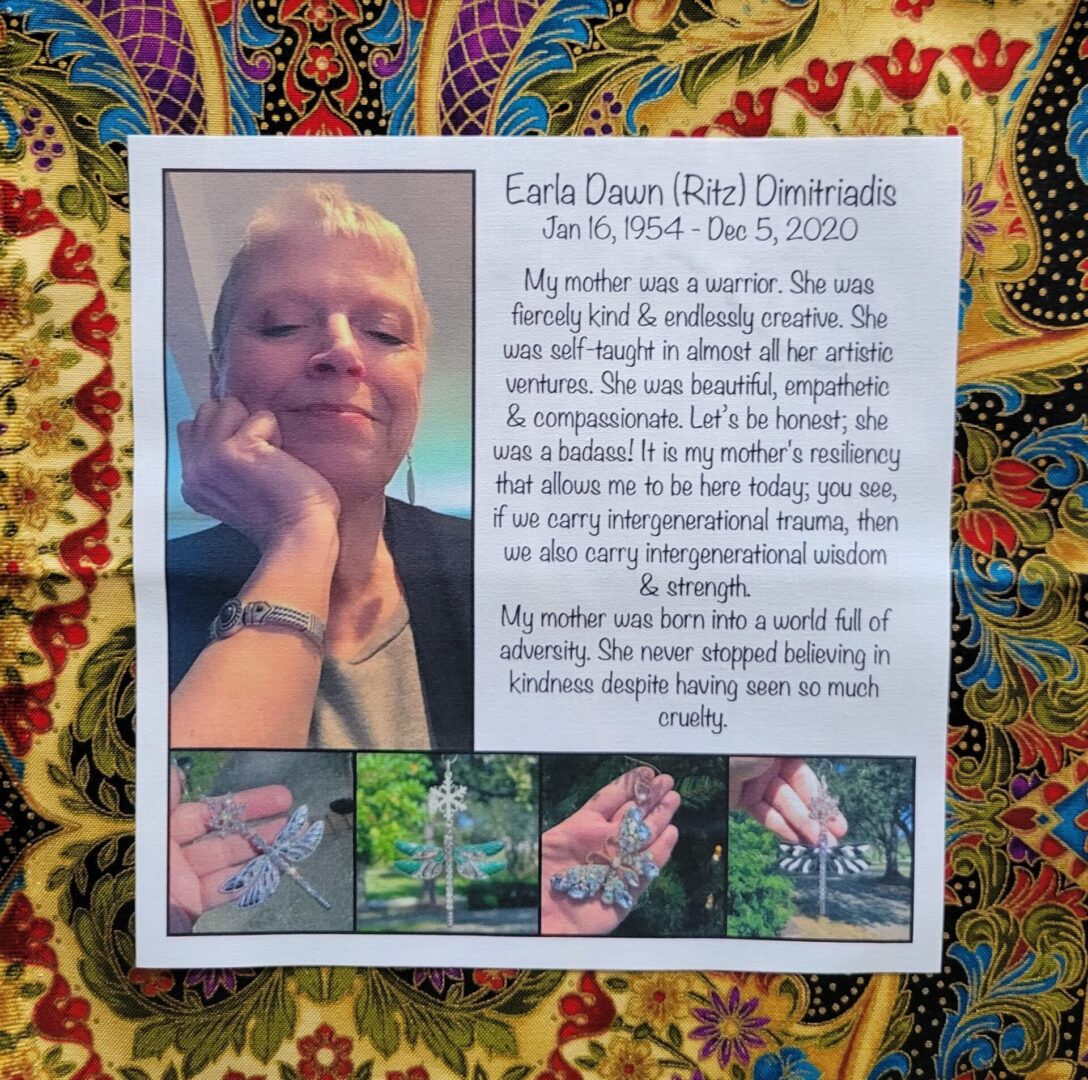 IN MEMORY OF EARLA DAWN (RITZ) DIMITRIADIS - JANURY 16, 1954 - DECEMBER 5, 2020