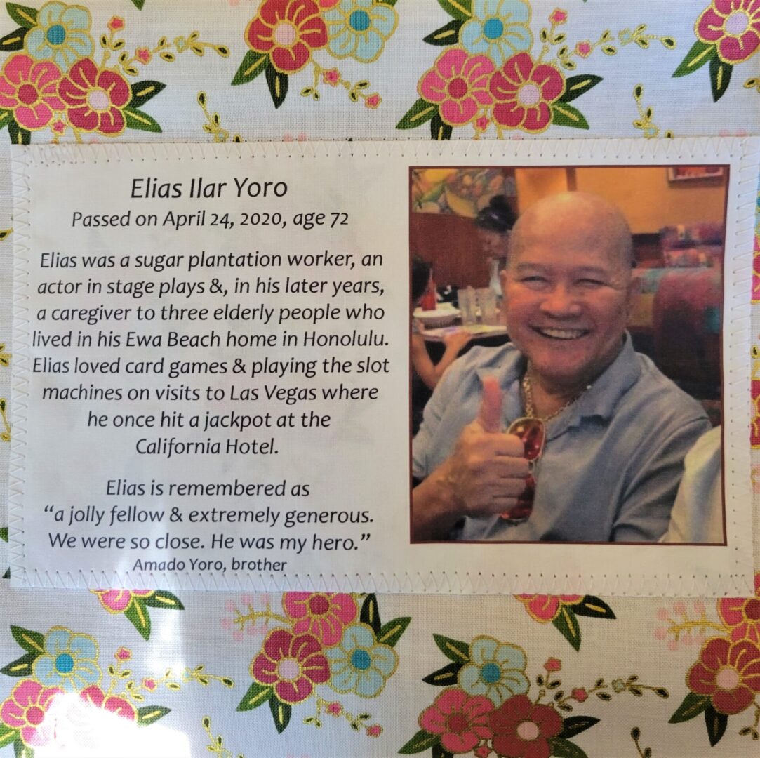 IN MEMORY OF ELIAS ILAR YORO - APRIL 24, 2020