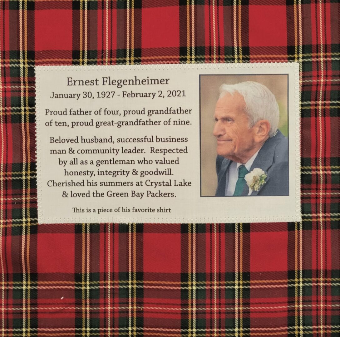 IN MEMORY OF ERNEST FIEGENHEIMER