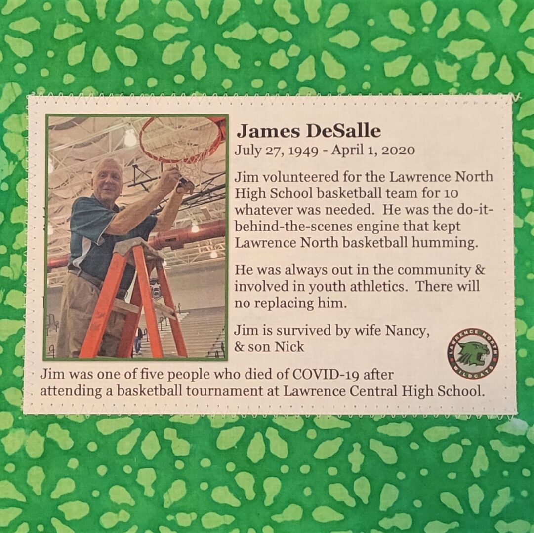 IN MEMORY OF JAMES DeSALLE - JULY 27, 1949 - APRIL 1, 2020