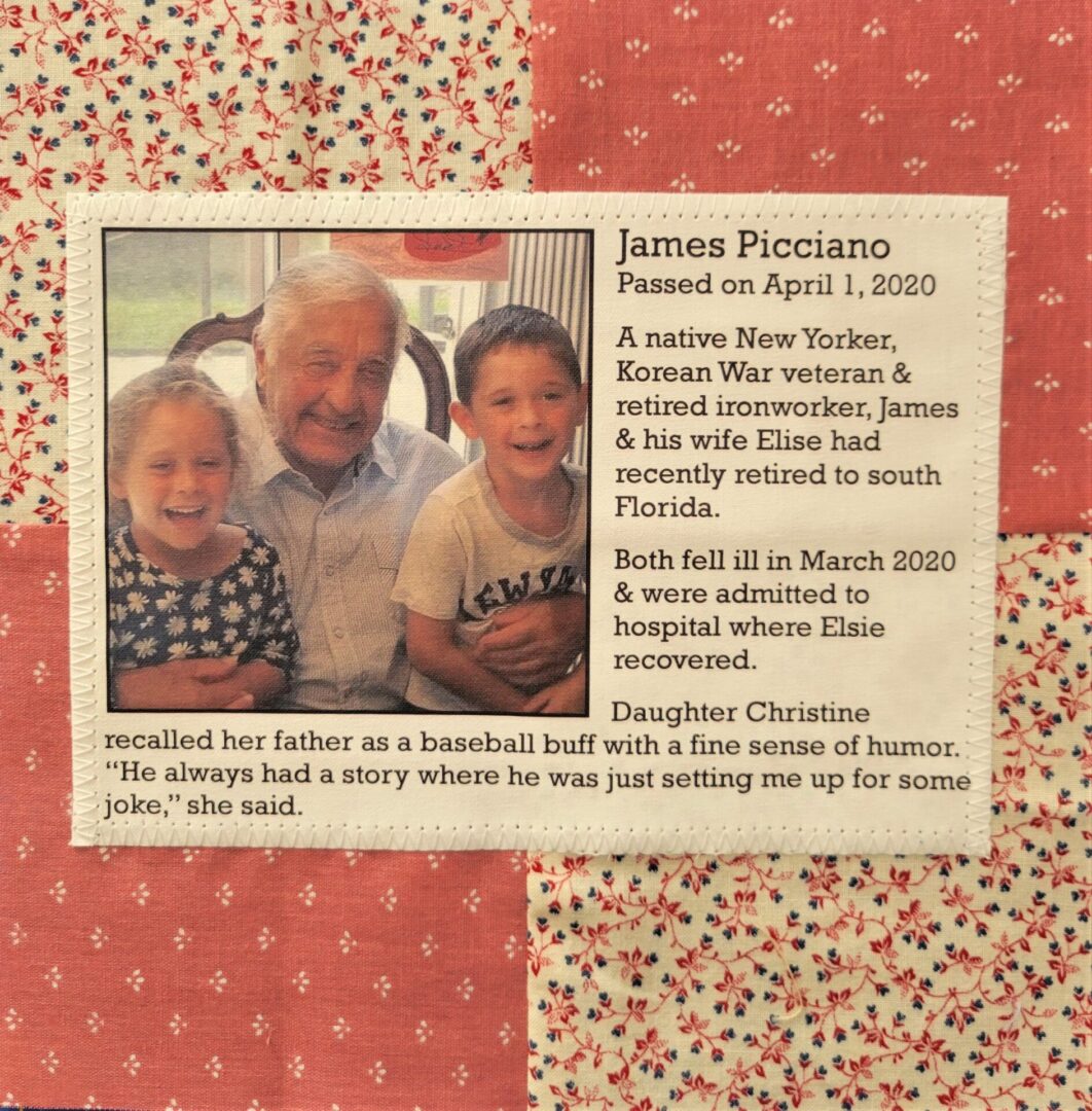 IN MEMORY OF JAMES PICCIANO - JULY 15, 1931 - APRIL 01, 2020