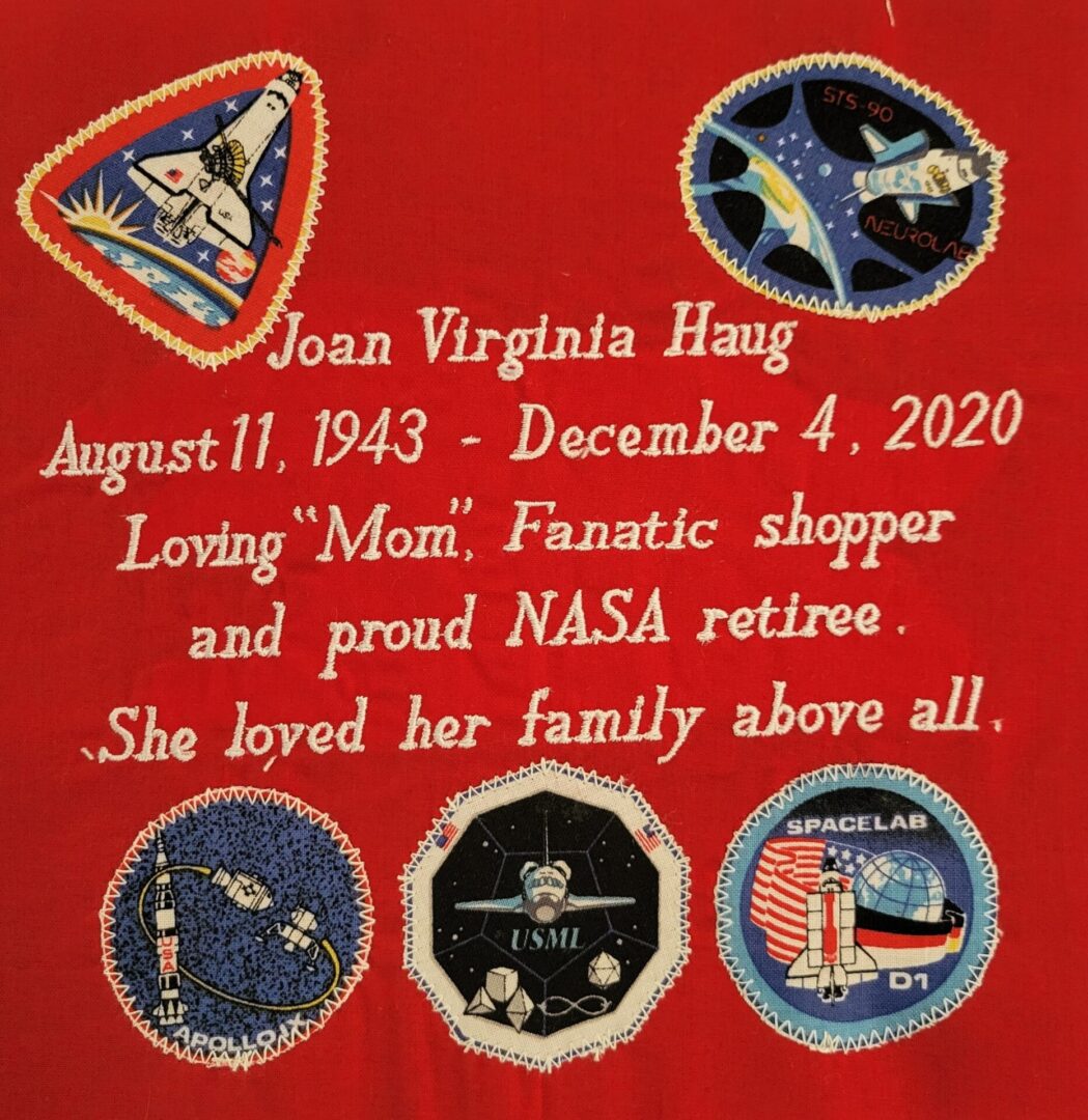 IN MEMORY OF JOAN VIRGINIA HAUG - AUGUST 11, 1943 - DECEMBER 4, 2020