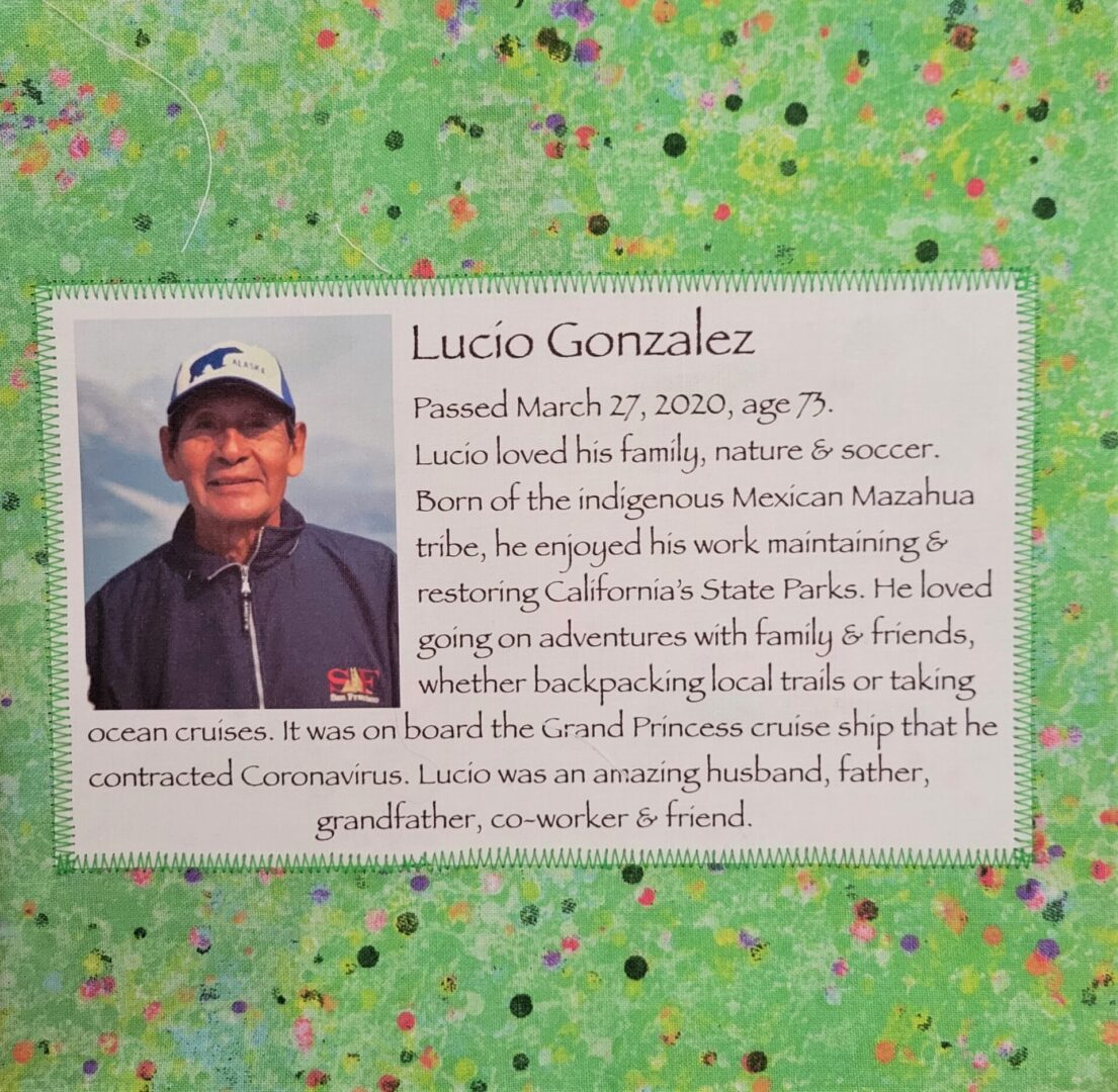 IN MEMORY OF LUCIO GONZALEZ - MARCH 27, 2020