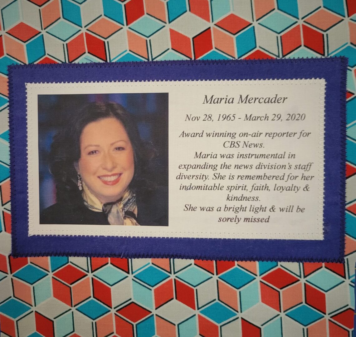 IN MEMORY OF MARIA MERCADER - NOVEMBER 28, 1965 - MARCH 29, 2020.