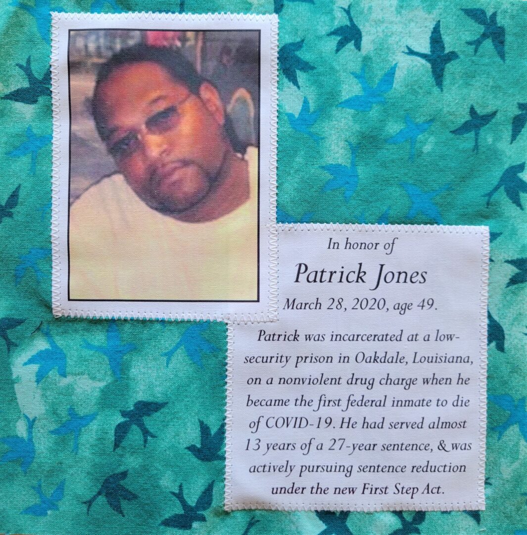 IN MEMORY OF PATRICK JONES - MARCH 28, 2020