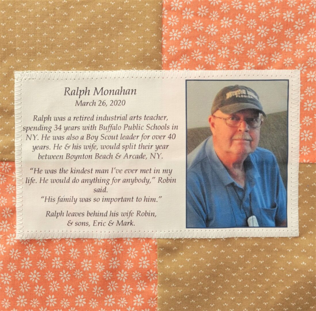 IN MEMORY OF RALPH MONAHAN - MARCH 26, 2020