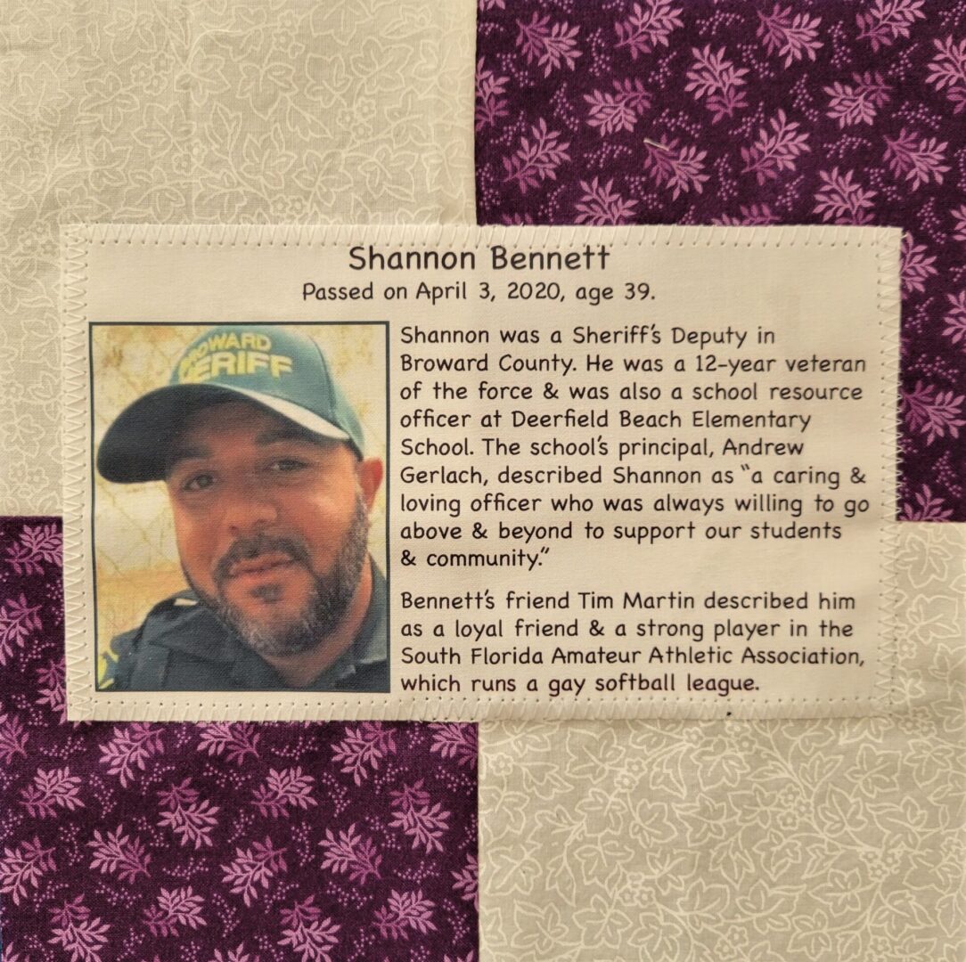 IN MEMORY OF SHANNON BENNETT - APRIL 3, 2020