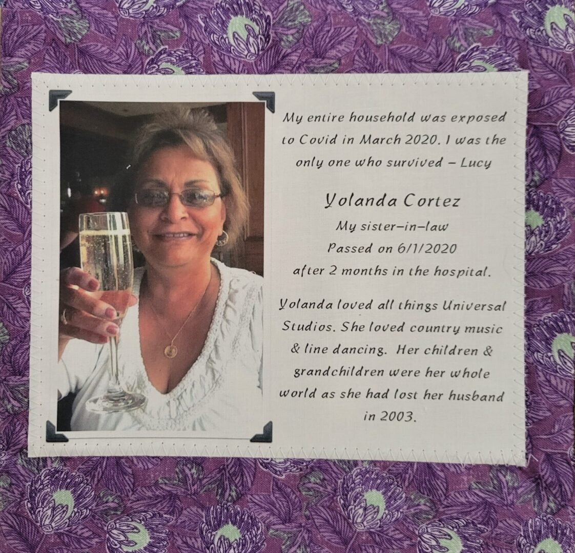 IN MEMORY OF YOLANDA CORTEZ - 6/1/2020